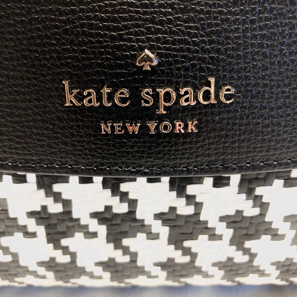 NWOT Kate Spade Darcy Top Handle Woven Houdstooth Crossbody - Picture 2 of 13